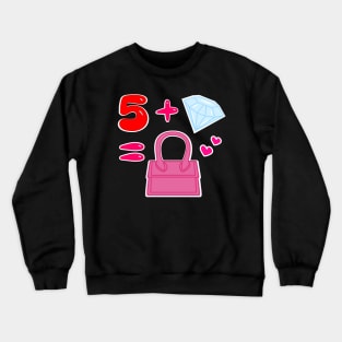 Red five diamonds in my bag Crewneck Sweatshirt